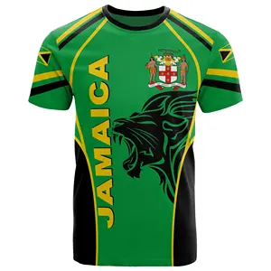 Round Neck T Shirt Men Jamaica Active Great Lion Pattern Print Stylish T Shirts For Men Hot Sale Men Tops Fashionable T-Shirt