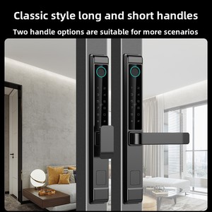 กุญแจล็อคประตูอัจฉริยะแบบบางไร้ขอบ รองรับ <span class=keywords><strong>WiFi</strong></span> สำหรับแอป Tuya ล็อคอิเล็กทรอนิกส์ด้วยลายนิ้วมือ โครงอะลูมิเนียม สำหรับประตูกระจก พร้อมระบบจัดเก็บ<span class=keywords><strong>ข้อ</strong></span>มูลบนคลาวด์ - Product Image 3