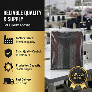 Abaya islamique noire pour femmes avec strass, vente en gros - Product Image 5