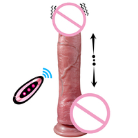Fernbedienung XXL Langer Penis Großer Realistischer Teleskop-Dildo Vibrator mit Stoß- und Heizfunktion G-Punkt Anal-Dildo für Frauen