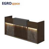 EGROspace Comptoir de réception moderne en bois pour hôtel, design élégant, table de hall d'entrée