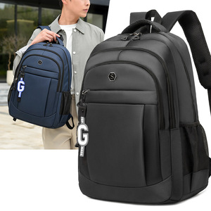 Stylish Large Capacity <b>Backpack</b> For Men Business Travel Laptop Bag <b>Waterproof</b> Solid Color 15 Inches - Product Image 1
