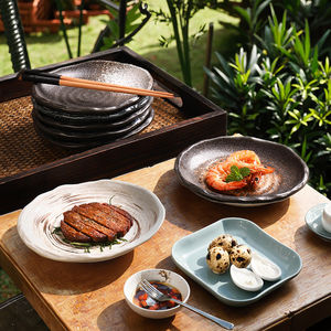 จานเซรามิกแบบดั้งเดิมของญี่ปุ่น ปลอดสารพิษ สไตล์ญี่ปุ่น-ดัตช์ สำหรับร้านอาหาร ซูชิบาร์ อิซากายะ และบุฟเฟ่ต์ - Product Image 2