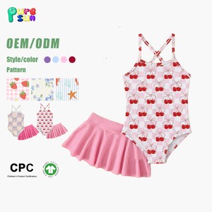 Puresun Zweiteiliger Mädchen Kinder Badeanzug Set Maßgefertigt Spandex/Nylon Bedruckt Atmungsaktiv Schnelltrocknend Sommer Baby Bademode - Product Image 3