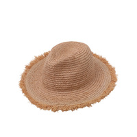 Chapeau Panama en paille de raphia pour femme, avec franges, pour l'été, la plage, la protection solaire, les vacances, les loisirs, les voyages en plein air