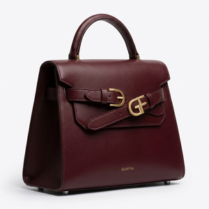 Women Structured Top Handle Bag PU Leather Flap Handbag Elegant Shoulder Crossbody Purse With Belt Buckle Detail Daily Work Bag - Product Image 2