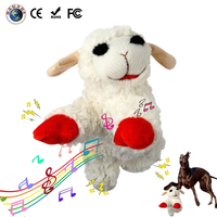 Jouet pour chien en peluche Lambchop personnalisé OEM avec couineur pour chiens de grande, moyenne et petite taille, jouet interactif à mâcher et à apporter, mignon mouton en peluche