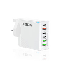 Chargeur de téléphone portable USB Type C multi-ports 160W, chargeur mural USB-C PD 160W, adaptateur de charge rapide pour téléphone portable