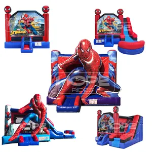 Penjualan terlaris 15ft oleh 15ft jumper pesta komersial spiderman bouncing castle rumah spider man