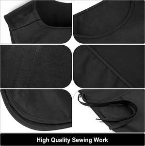 Delantal de peluquería resistente de poliéster con logotipo personalizado, delantales de peluquero sin mangas de salón negro - Product Image 4