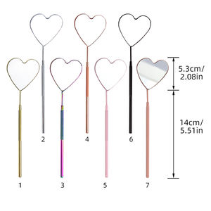 Werkzeug Herzform Augenbrauen Finishing Multi Abnehmbare Lang griff Inspektion Wimpern Edelstahl Wimpern Stahl Verlängerung spiegel Auge - Product Image 3