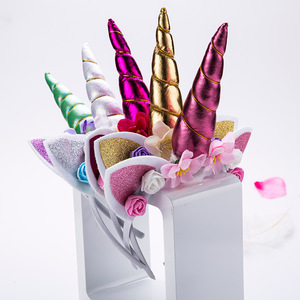 Accessoires de cheveux licorne bandeaux bandeau pour enfants accessoires Photo mignons fille fête décorer bandeaux floraux - Product Image 3