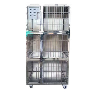 Grandes cages d'élevage en acier inoxydable pour animaux de compagnie, cages hospitalières multi-niveaux pour animaleries, cages d'élevage universelles pour chats et chiens - Product Image 2