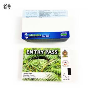 Tiket kontrol akses <span class=keywords><strong>RFID</strong></span> 13.56MHz kustom, lipat penggemar langsung dari cetak termal tiket Akses - Product Image 6