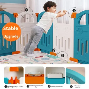 Parc de jeu pliable moderne en plastique pour enfants, barrière de sécurité pour bébés, tapis de jeu intérieur pour salon, personnalisable - Product Image 4