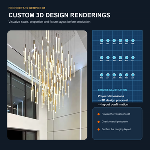 Lampadario di lusso di cristallo moderno, <span class=keywords><strong>soggiorno</strong></span>, Villa, scala, decorazione, interno <span class=keywords><strong>LED</strong></span> dorato - Product Image 2