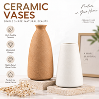 Vase en céramique émaillée minimaliste en gros, style nordique moderne, finition mate, pour la décoration de table de salon à la maison