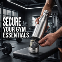 Bouteille d'eau sécurisée de 750 ml avec compartiment secret au fond, en acier inoxydable, pour le stockage dissimulé, idéale pour la salle de sport