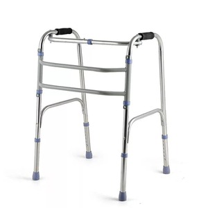 Flying Walking Aid Stainless Steel Foldable Four Legged With <b>Wheels</b> For Elderly And Disabled Rehabilitation Support - Product Image 2