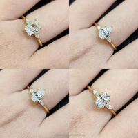 Bague de fiançailles et de mariage en or 18 carats pour homme et femme, avec diamant Moissanite VVS D