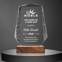 Trophées personnalisés en cristal de noyer et prix commémoratifs en bois pour les honneurs d'excellence en reconnaissance des employés