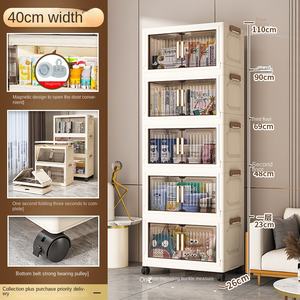 Gabinete de almacenamiento plegable de plástico de <span class=keywords><strong>40</strong></span>-80 de <span class=keywords><strong>ancho</strong></span>, estante doméstico multicapa para almacenamiento de juguetes para bebés y niños, sala de estar - Product Image 6