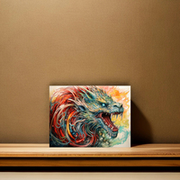 Peinture Diamant 5D DIY Dragon Chinois Coloré, Mosaïque de Strass Ronds à Couverture Complète, Bête Fantastique, Décoration Murale 40x50cm