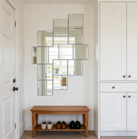 Glass Full Length Wall Mirror Tiles Frameless Body Tiles for Bedroom Mounted Home Gym Door