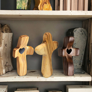 Mini croix en <span class=keywords><strong>bois</strong></span> massif ornements pour enfants personnalisé gravé au Laser poche confort religieux <span class=keywords><strong>prêtre</strong></span> bénédiction Vintage petit peint - Product Image 6