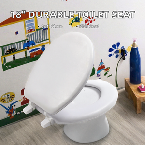 Tapa de Inodoro Redonda de Plástico PP Blanca de 18 Pulgadas para Baño XJ-623 - Product Image 2