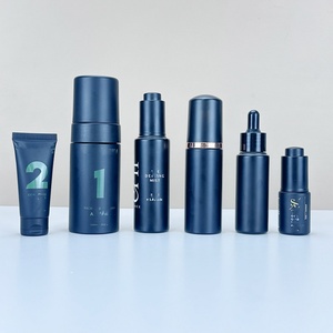Juego de Frascos de Vidrio Negro Esmerilado con Logotipo Personalizado de 15, 30g, 60, 100, 120, 200ml, 40oz, 1oz, Botella con Gotero Negro Mate para Cosméticos y Caja de Papel - Product Image 3