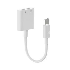 Adaptateur audio - adaptateur 2 en 1 type-c, audio et charge, 2.4a, couleur blanche, idéal pour les appareils compatibles. - Product Image 1