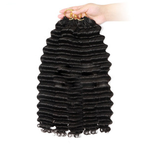 Extension per <span class=keywords><strong>capelli</strong></span> all'ingrosso con piume, a doppia trama, all'uncinetto, 100% <span class=keywords><strong>capelli</strong></span> umani vergini, pre-stirati, ricci profondi, per trecce Boho - Product Image 3