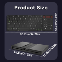 Keyboard Nirkabel Lipat JOMAA yang Dapat Diisi Ulang, Portabel untuk Perjalanan dan Kantor dengan Touchpad/Papan Numerik untuk PC/Laptop/Tablet
