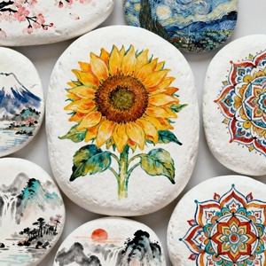 Piedras pintables Blancanieves: no absorbentes para niños, pintura de rocas y escondite de jardín | Venta al por mayor a granel - Product Image 1