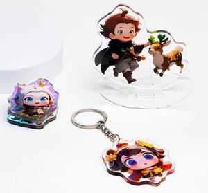 Llavero Flexible de Acrílico Transparente con Doble Holograma Personalizado, Impresión UV, Estilo de Dibujos Animados, Colgante de Anime, Diseño Propio, Material Plástico - Product Image 1