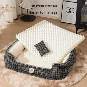 Tempat Tidur Anjing Teddy Bichon Ukuran Kecil, Rumah Anjing Semua Musim, Kain Dapat Dilepas dan Dicuci, Tipe Sofa Hangat Musim Dingin, Tidak Perlu Perakitan - Product Image 5