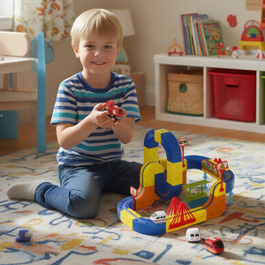 Juego de 54 Piezas de Vías de Tren Electromagnéticas para Armar, con Bloques de Construcción y Tren con Carga Tipo C, Juguete Educativo para Niños - Product Image 6
