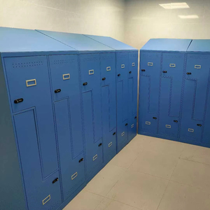 Casier de gym en acier Z Door, armoire de rangement métallique à 4 portes, casier à vêtements en fer avec pente - Product Image 1