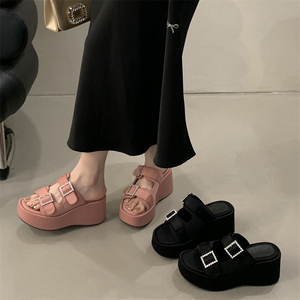 Sandalias de Plataforma con Diseño Cómodo y Aumento de Altura, Impermeables, a la Moda para el Verano 2025, para Mujer, para Exteriores - Product Image 4