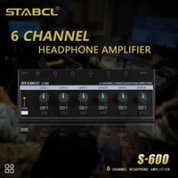 Mini amplificateur STABCL S-600, amplificateur de casque stéréo à 6 canaux, DC 12V, Interface d'entrée/sortie 6.35mm, métal, grande capacité
