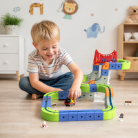 Ensemble de blocs de construction magnétiques, train magnétique polyvalent, jouet de construction éducatif 3D DIY STEM pour enfants, sans piles