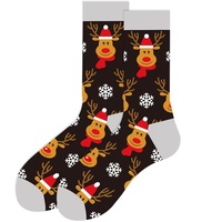 Chaussettes de Noël à rayures colorées et motifs de dessins animés, accessoires pour sapin, chapeau, bonbons et élan – Nouvelle collection en gros de qualité supérieure