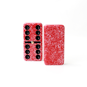 Juego de Dominó Doble 6 al por Mayor de Fábrica, Diseño de Efecto Mármol de Color Rojo, Punto Negro con Spinner Dorado, Logotipo Personalizado de <span class=keywords><strong>Casino</strong></span> - Product Image 3