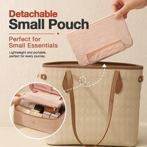 Water Resistant Travel Taslon Cosmetic Bag Large Capacity Zipper <b>Makeup</b> Toiletry <b>Case</b> Portable Storage Pouch - Product Image 4