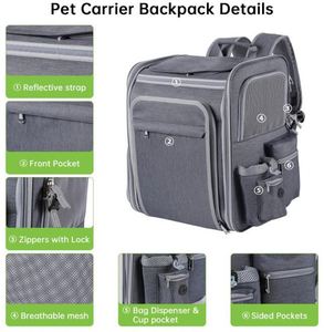 Free Sample Pet Travel Carrier <b>Backpack</b> Soft-Sided Breathable Mesh <b>Cat</b> Carrier <b>Backpack</b> for <b>cat</b>,Dogs Dual Side Expandable to - Product Image 5