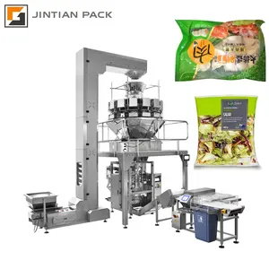 CE Fully automatic Frozen meatballs salads packing potato chips biscuits soy products rice packaging machine