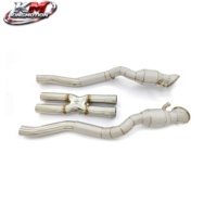 KM SS304 Euro 6 Downpipe catalyzed à haut débit avec tube en X pour Ferrari F12 FF 812 Superfast V12, amélioration des performances d'échappement sportif