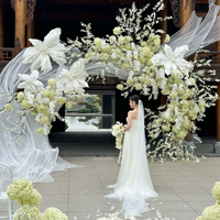 Ruban géant en organza de luxe, décoration de plafond en tissu fluide sur mesure, écologique et durable pour événements de mariage