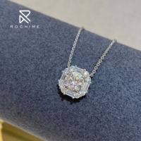 Rochime bijoux de mode Mini collier en diamant unique 925 argent Sterling plaqué rhodium zircon cubique accessoires femmes